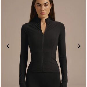 Adanola Black Zip-Up Fitted Long Sleeve Jacket